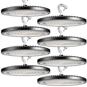 bulbeats 8Pack of 200W LED High Bay Light 30000LM High Bay LED Shop Lights AC100-277V Commercial Bay Lighting for Warehouse