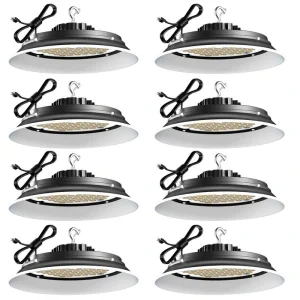 bulbeats 8Pack of 215W LED High Bay Light 32250LM High Bay LED Shop Lights AC100-277V Commercial Bay Lighting for Warehouse