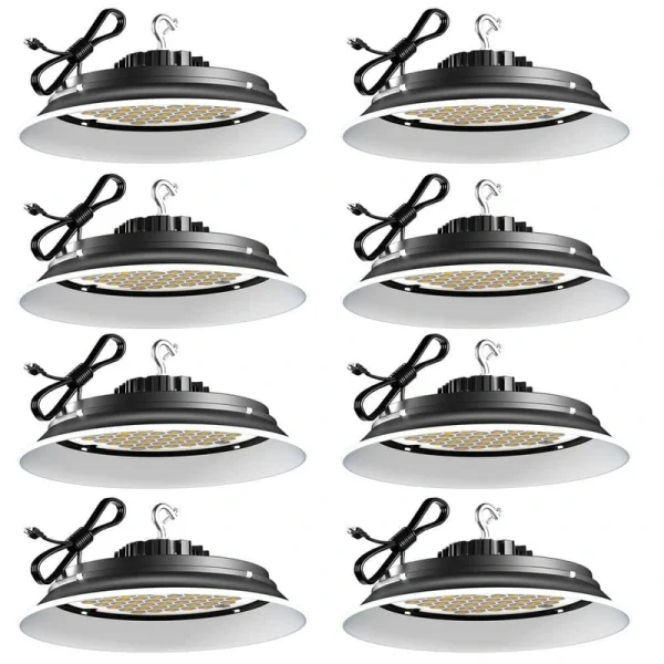 bulbeats 8Pack of 215W LED High Bay Light 32250LM High Bay LED Shop Lights AC100-277V Commercial Bay Lighting for Warehouse