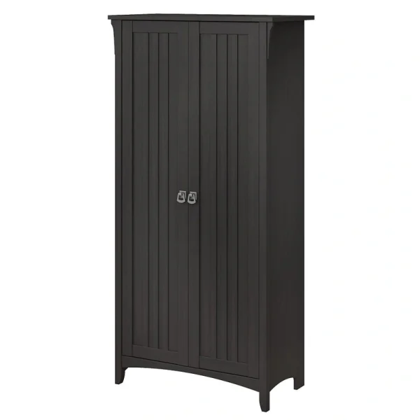 Bush Furniture Salinas 31.5-in W x 62.95-in H Wood Composite Vintage Black Freestanding Utility Storage Cabinet T726925122
