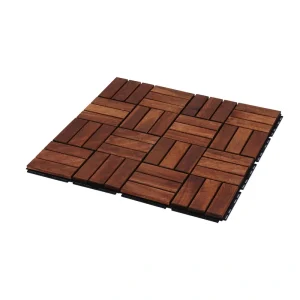 Bybafun 12-in x 12-in 10-Pack Brown Pattern 2 Prefinished Tigerwood Deck Tile