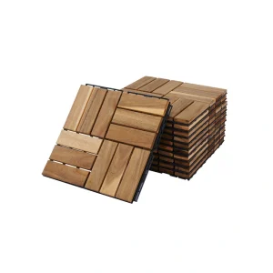 Bybafun 12-in x 12-in 10-Pack Yellow Prefinished Wood Deck Tile (10-sq ft)
