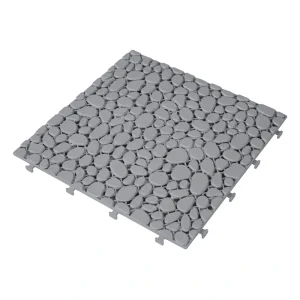 Bybafun 12-in x 12-in 12-Pack Gray Prefinished Vinyl/Plastic Deck Tile (12-sq ft)