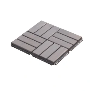 Bybafun 12-in x 12-in 30-Pack Gray Pattern2 Prefinished Wood Deck Tile