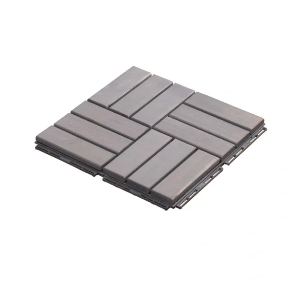 Bybafun 12-in x 12-in 30-Pack Gray Pattern2 Prefinished Wood Deck Tile