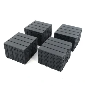 Bybafun 12-in x 12-in 44-Pack Gray A Prefinished Vinyl/Plastic Deck Tile (44-sq ft)