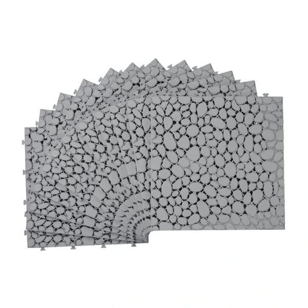 Bybafun 12-in x 12-in 60-Pack Gray Prefinished Vinyl/Plastic Deck Tile (60-sq ft)
