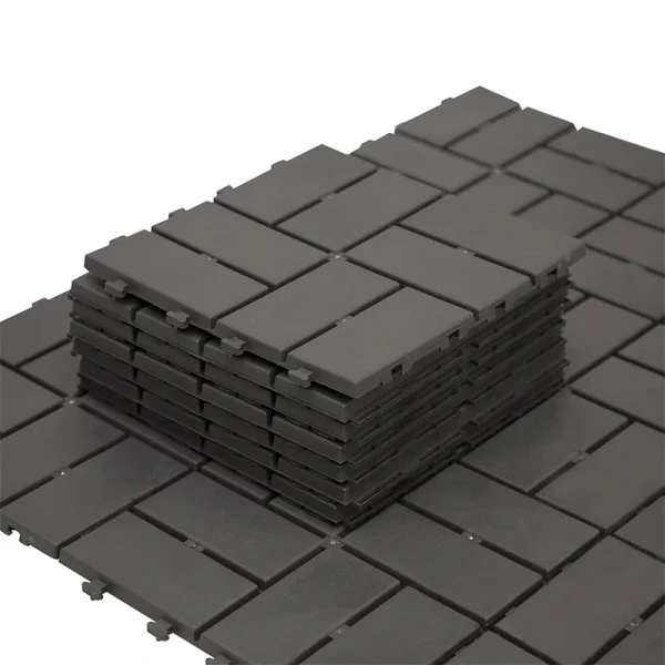 Bybafun 12-in x 12-in 9-Pack Gray Prefinished PVC Deck Tile T726915323