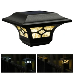 Classy Caps 3-in x 3-in 20-Lumen 1-Watt Black Solar LED Outdoor Post Cap Light (4500 K)