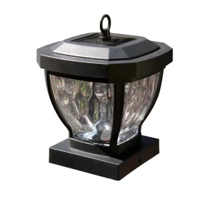 Classy Caps 4-in x 4-in 10-Lumen 0.2-Watt Dark Bronze Solar LED Outdoor Post Cap Light (2700 K)
