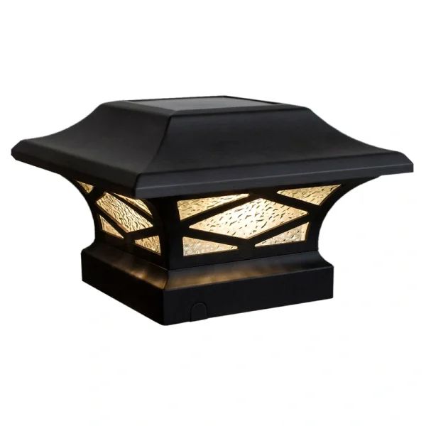 Classy Caps 4-in x 4-in 20-Lumen 0.2-Watt Black Solar LED Outdoor Post Cap Light (2700 K)