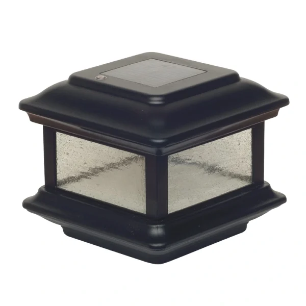 Classy Caps 4-in x 4-in 5-Lumen 1-Watt Black Solar LED Outdoor Post Cap Light (5000 K)