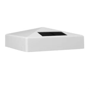Classy Caps 5-in x 5-in Pyramid White PVC Deck Post Cap