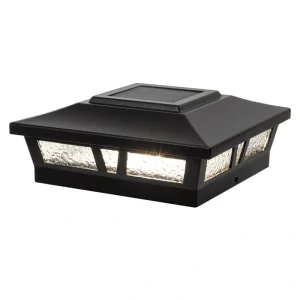 Classy Caps 6-in x 6-in 10-Lumen 0.2-Watt Black Solar LED Outdoor Post Cap Light (2700 K)