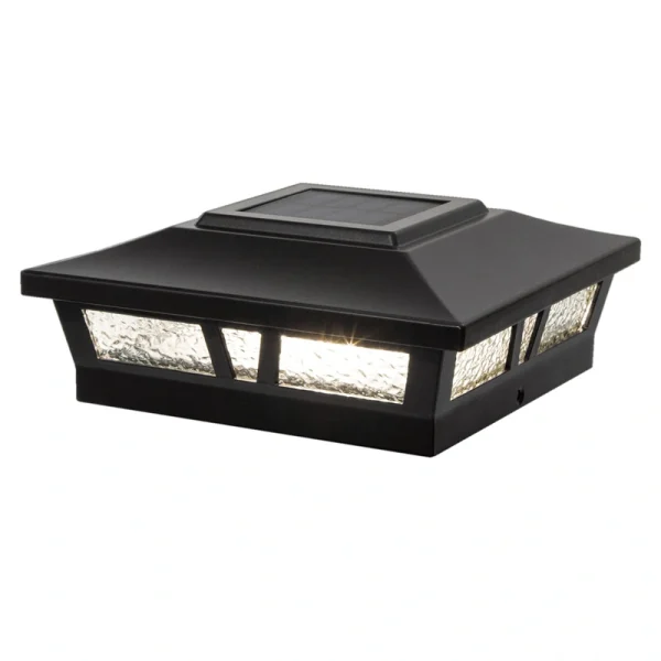 Classy Caps 6-in x 6-in 10-Lumen 0.2-Watt Black Solar LED Outdoor Post Cap Light (2700 K)