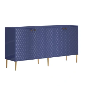 Clihome 15.75-in W x 31.25-in H Mdf Navy Freestanding Utility Storage Cabinet