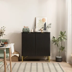 Clihome 15.75-in W x 31.5-in H Mdf Black Freestanding Utility Storage Cabinet T726925019