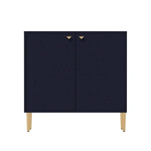 Clihome 2-Door Cabinets 31.5-in W x 32-in H Wood Composite Blue Freestanding Utility Storage Cabinet