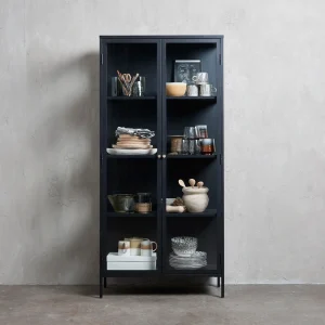 Contemporary/Modern Black Metal China Cabinet T726924932