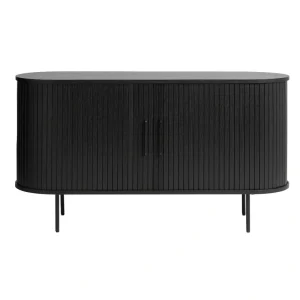 Contemporary/Modern Black Oak Wood Oak Sideboard