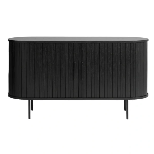 Contemporary/Modern Black Oak Wood Oak Sideboard