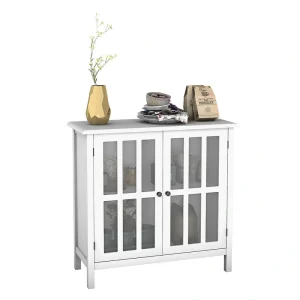 Costway 14-in W x 31-in H Wood White Freestanding Utility Storage Cabinet