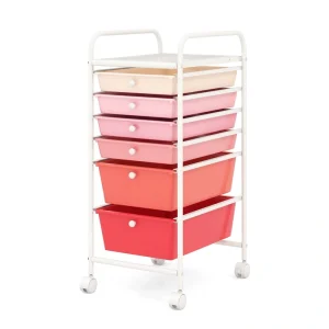 Costway White Metal Base with Plastic Metal Top Rolling Kitchen Cart (17-in x 13.5-in x 30-in) T726924898
