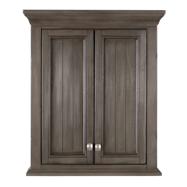 CRAFT + MAIN 24-in x 28-in x 8-in Harbor Blue Soft Close Bathroom Wall Cabinet