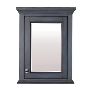 CRAFT + MAIN Brantley 22-in x 28-in Surface Mount Harbor Blue Mirrored Soft Close Medicine Cabinet