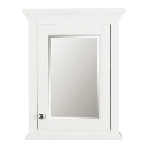 CRAFT + MAIN Brantley 22-in x 28-in Surface Mount White Mirrored Soft Close Medicine Cabinet