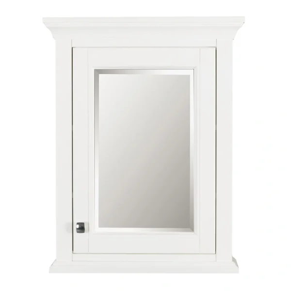 CRAFT + MAIN Brantley 22-in x 28-in Surface Mount White Mirrored Soft Close Medicine Cabinet