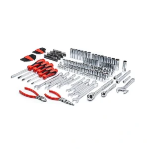 Crescent 1/4 in. and 3/8 in. Drive 6 and 12-Point Standard and Deep SAE/Metric Mechanics Tool Set with Case (180-Piece)