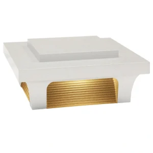 Deckorators 3-in x 3-in 14.4-Lumen 1.9-Watt Textured White Low Voltage Low Voltage LED Outdoor Post Cap Light (3500 K)