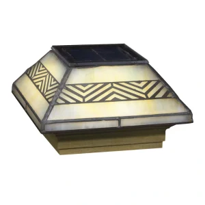 Deckorators 4-in x 4-in 4-Lumen 1-Watt Stained Glass Solar LED Outdoor Post Cap Light (4000 K)