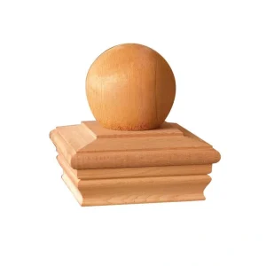 Deckorators 4-in x 4-in Newport Ball Top Wood Redwood Deck Post Cap