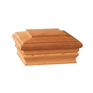 Deckorators 4-in x 4-in Newport Classic Wood Redwood Deck Post Cap