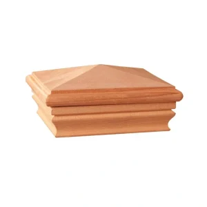 Deckorators 4-in x 4-in Newport High Pyramid Wood Redwood Deck Post Cap