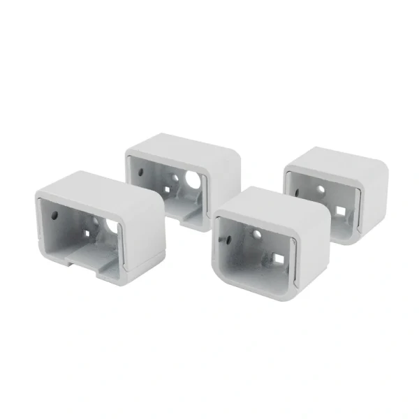 Deckorators 5.0625-in x 2.5-in Contemporary Aluminum Textured White Aluminum Rail Bracket (4-Pack)