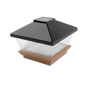Deckorators 6-in x 6-in 2.4-Lumen 1-Watt Black Solar LED Outdoor Post Cap Light (6500 K)