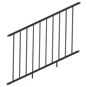 Deckorators Pre-Assembled Aluminum 6-ft x 36-in Matte Black Aluminum Deck Stair Rail Kit