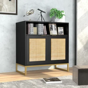 Delarpo H0068 31.5-in W x 31.9-in H Mdf Black Freestanding Utility Storage Cabinet