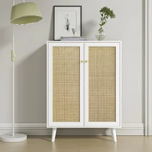 Delarpo H0086 31.5-in W x 44-in H Mdf White Freestanding Utility Storage Cabinet