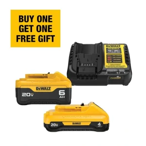 DEWALT 20V MAX Lithium-Ion 6.0Ah and 4.0Ah Battery and Charger Starter Kit