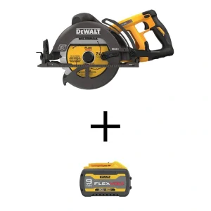 DEWALT FLEXVOLT 60V MAX Lithium-Ion Cordless Brushless 7-1/4 in. Wormdrive Style Circular Saw with FLEXVOLT 9.0Ah Battery Pack