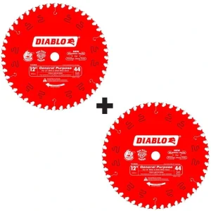 DIABLO 12 in. x 44-Tooth General Purpose Circular Saw Blade Value Pack (2-Pack)