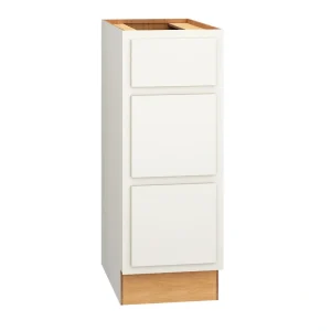 Diamond Express Jamestown 12-in W x 32.5-in H x 21-in D White Partial Overlay 3-Drawer Wood Wall-mount Cabinet Banks