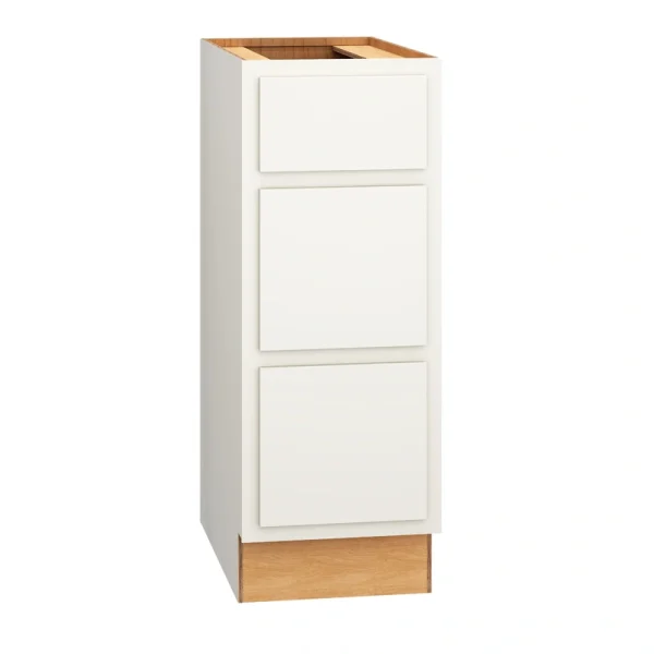 Diamond Express Jamestown 12-in W x 32.5-in H x 21-in D White Partial Overlay 3-Drawer Wood Wall-mount Cabinet Banks