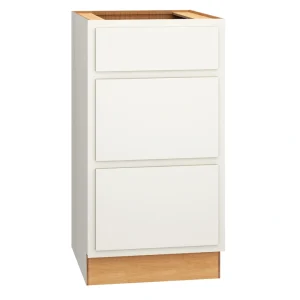 Diamond Express Jamestown 18-in W x 34.5-in H x 21-in D White Partial Overlay 3-Drawer Wood Wall-mount Cabinet Banks