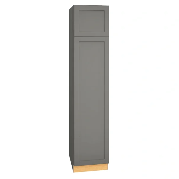 Diamond Express Jamestown 18-in W x 84-in H x 24-in D Moonstone Gray Pantry Fully Assembled Plywood Cabinet (Recessed Panel Shaker Door Style)