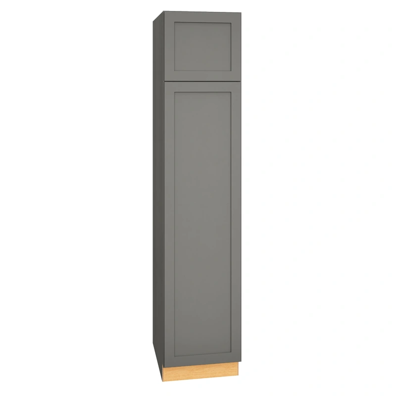 Diamond Express Jamestown 18-in W x 84-in H x 24-in D Moonstone Gray Pantry Fully Assembled Plywood Cabinet (Recessed Panel Shaker Door Style)